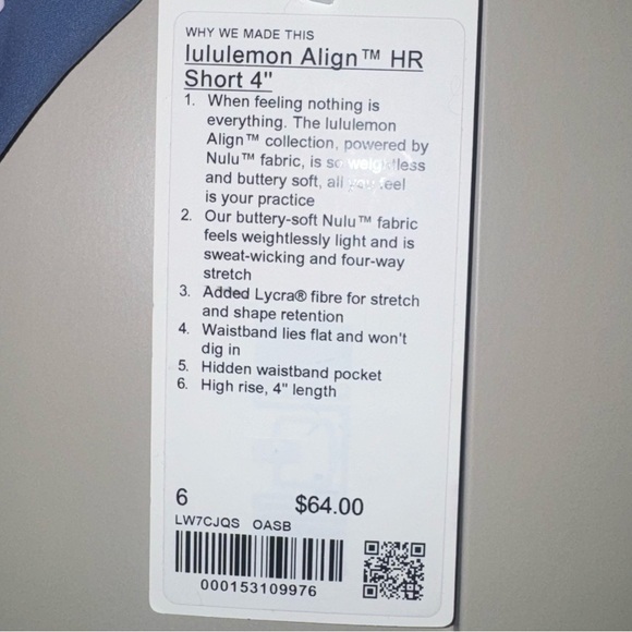 lululemon athletica Women's Align High-Rise Shorts 4” - Oasis Blue - Picture 5 of 5